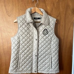 Ralph Lauren quilted Vest in Tan Size L